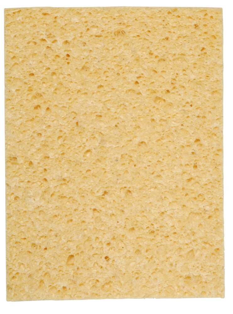 Rektangulær gul svamp for tapet og maling.