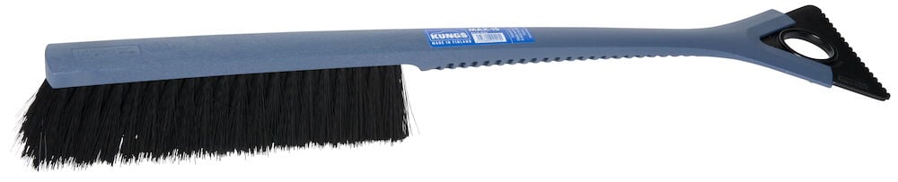 Snöborste med svart borst och isskrapa, blått skaft.