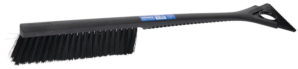 Svart snöborste med isskrapa i plast.