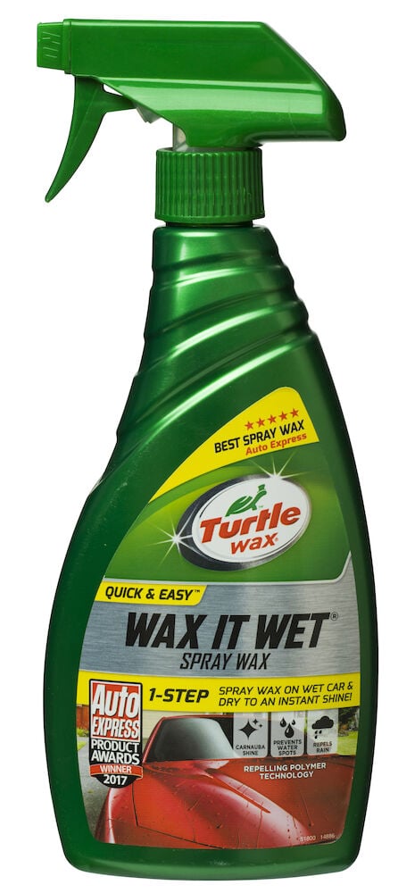 Grön sprayflaska Turtle Wax Wax It Wet bilvax.