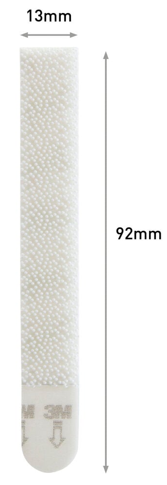 Vit selbstklebender Streifen mit Maßangaben.