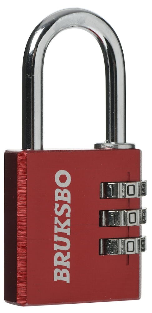 Rött kombinationshänglås med tre siffror.
