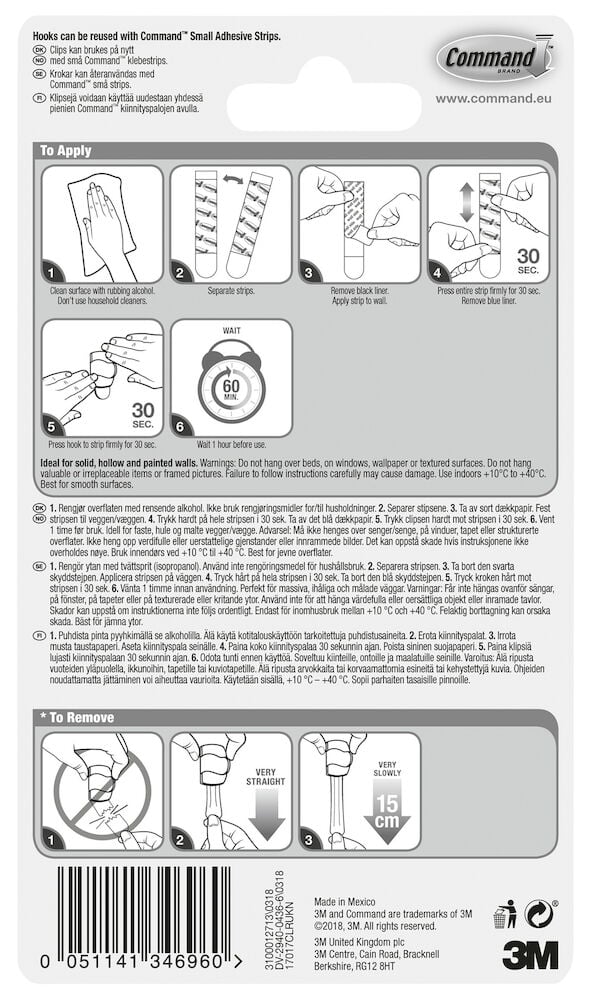 Transparente ledningsklips for organisering av kabler.