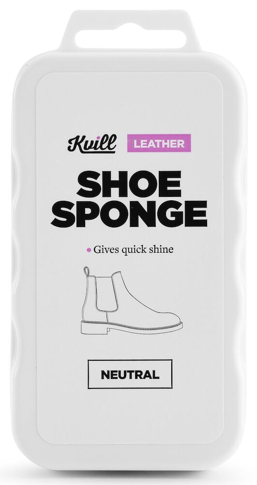 Vit skoputssvamp för snabb glans på läderskor.