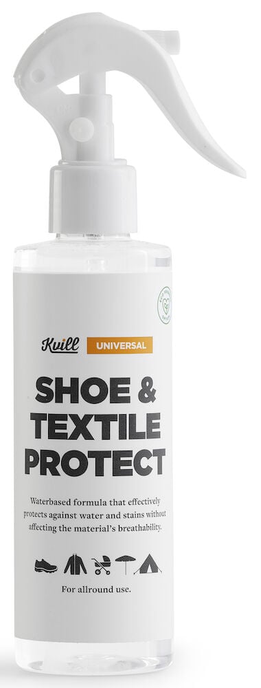 Hvit sprayflaske med etikett for impregneringsmiddel.