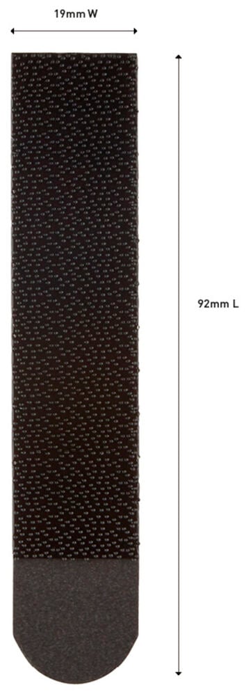 Svart tavelmonteringslist med rundad ände.