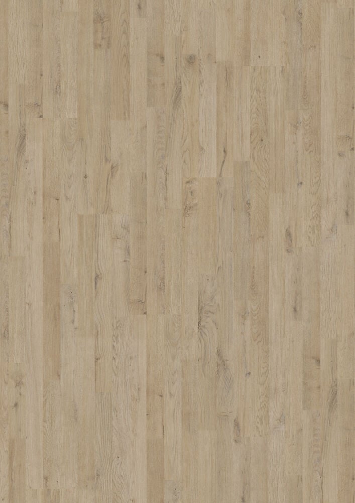 Ljust laminatgolv med tredelad ekstruktur.