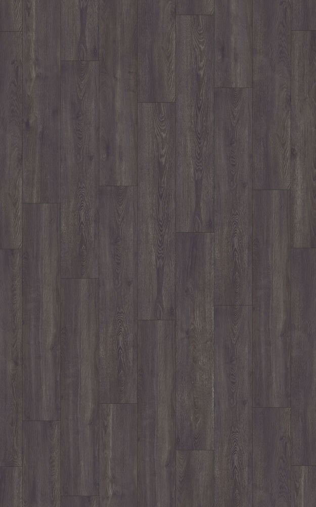 Dunkler Laminatboden mit extrabreiten Dielen.