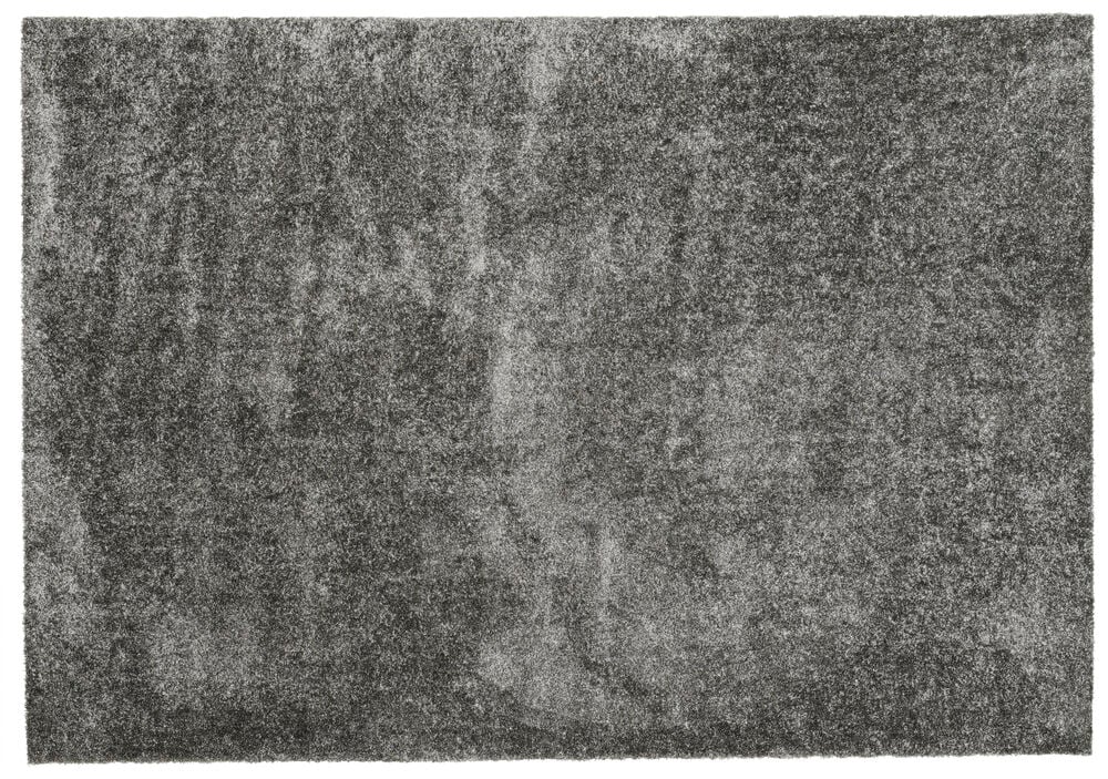 Lizette dunkelgrauer rechteckiger Polypropylen Teppich mit strukturierter Oberfläche.