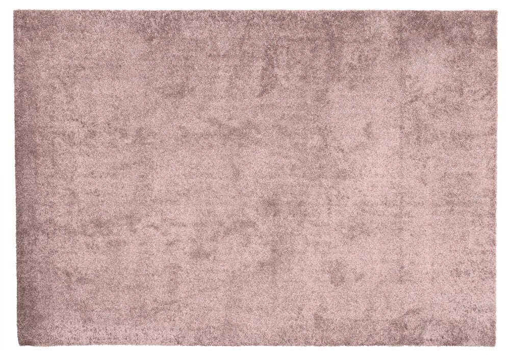 Rosa polypropen Teppe Lizette, rektangulært med teksturert overflate.