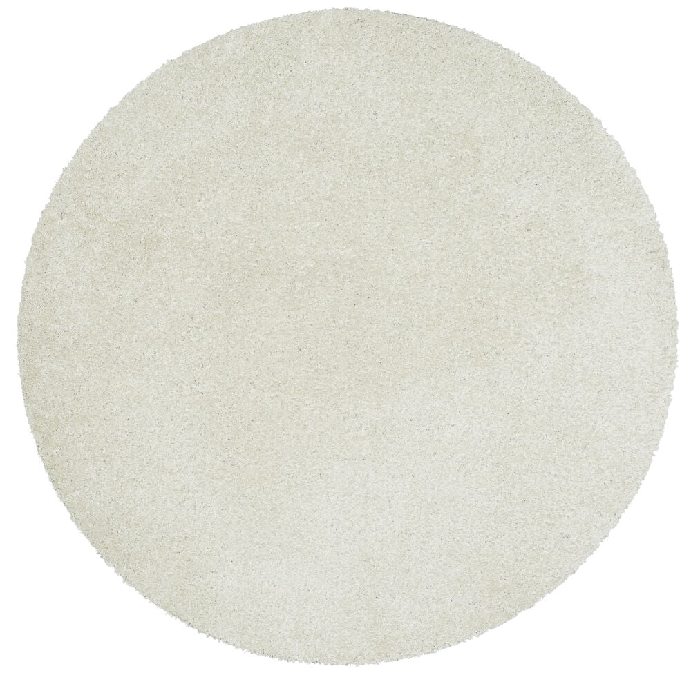 Pyöreä luonnonvärinen matto polypropeenista.