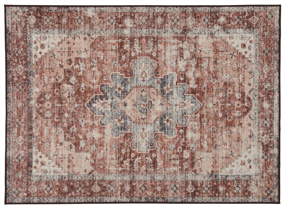 Matta med klassiskt mönster i dova multifärger.