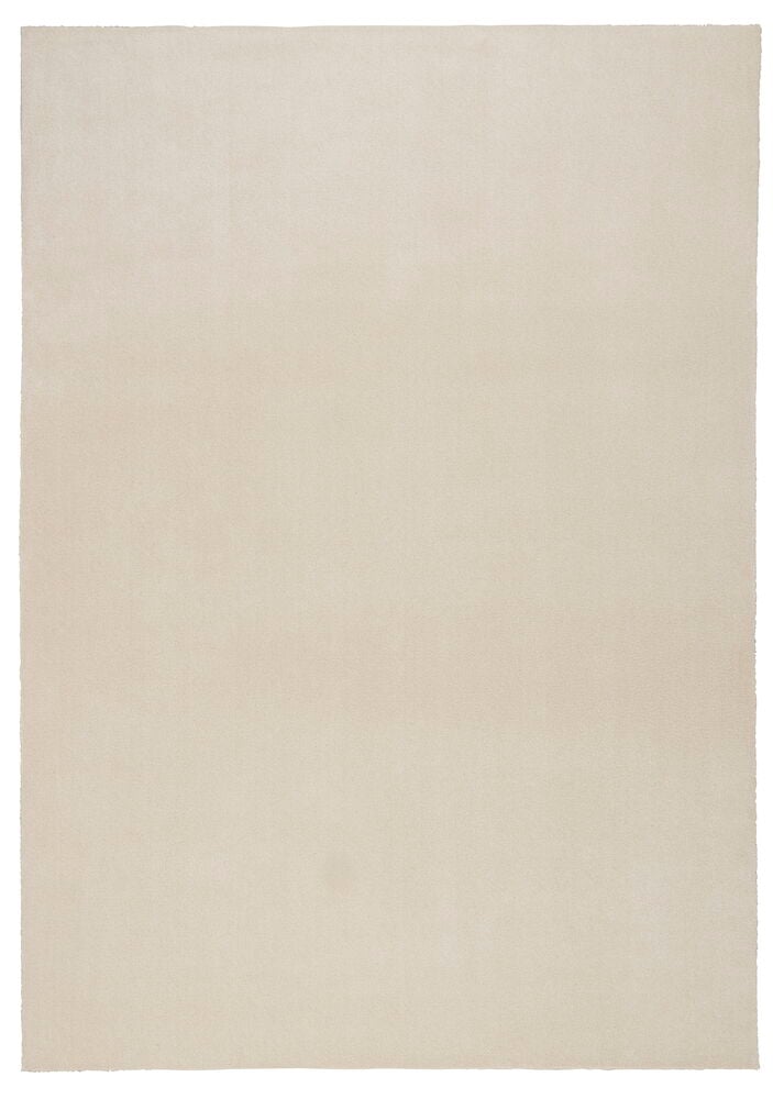 Suorakaiteen muotoinen Matto Jill, 240x340 cm, kerma polypropeenia sileällä pinnalla.