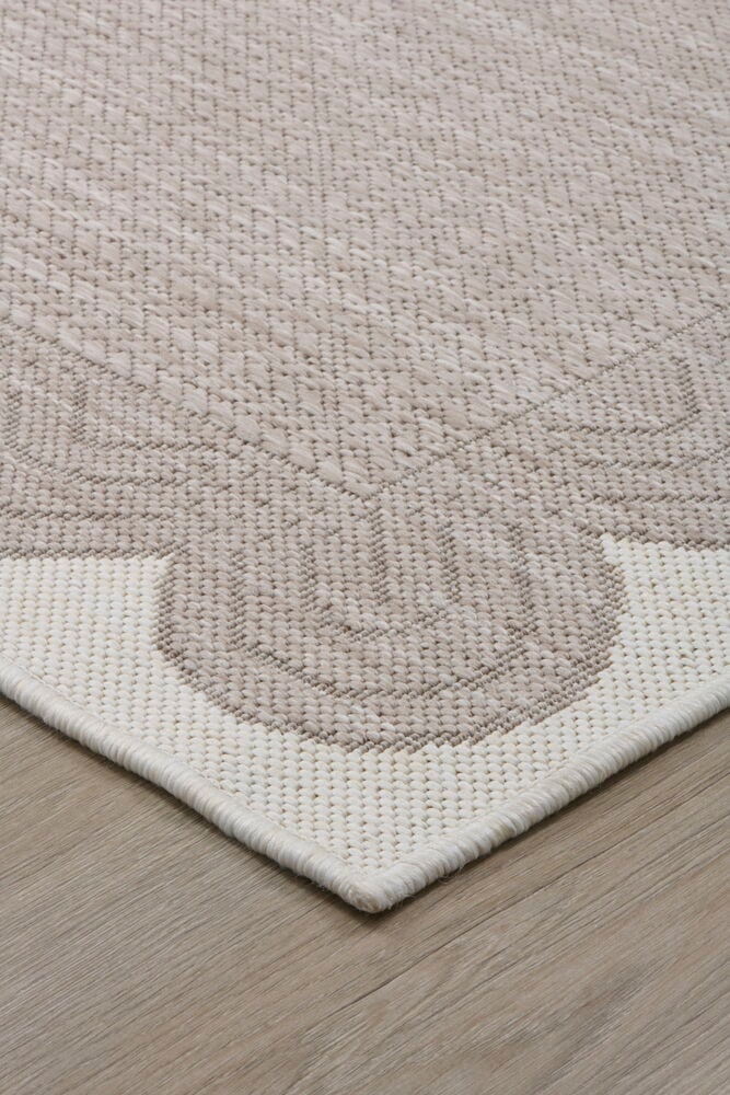 Beige flatvävd matta 160x230 cm för utomhusbruk