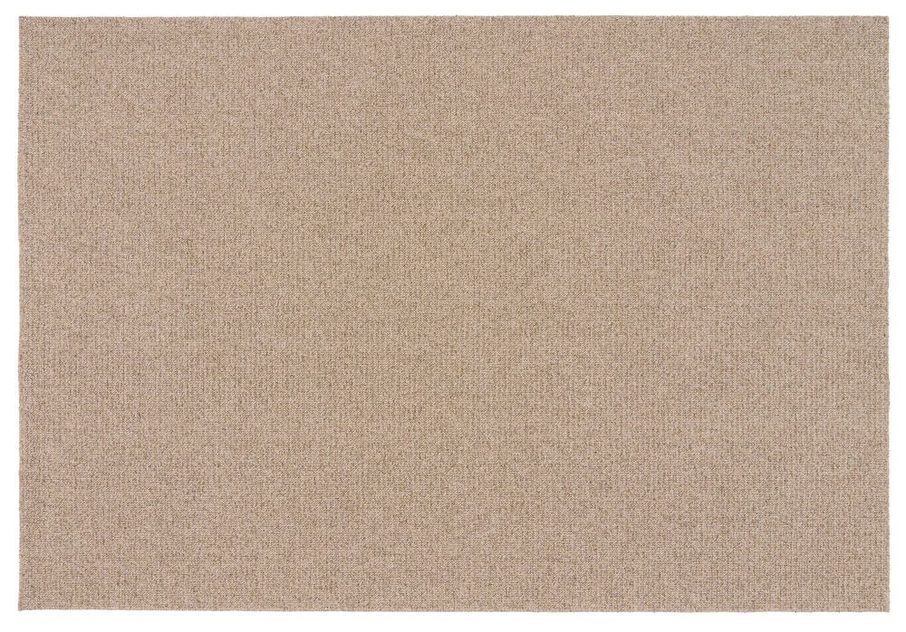 Beige suorakaiteen muotoinen polypropeenimatto, ylhäältä nähtynä.