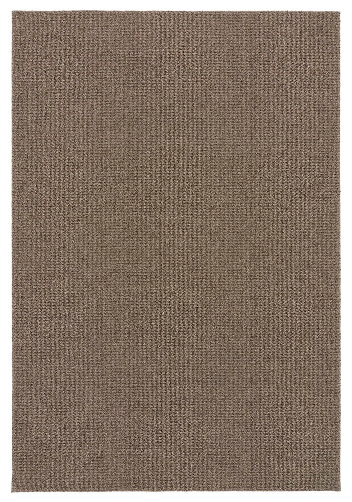 En rektangulär Matta Sarah 240x340 cm i texturerad brun-grå polypropen.