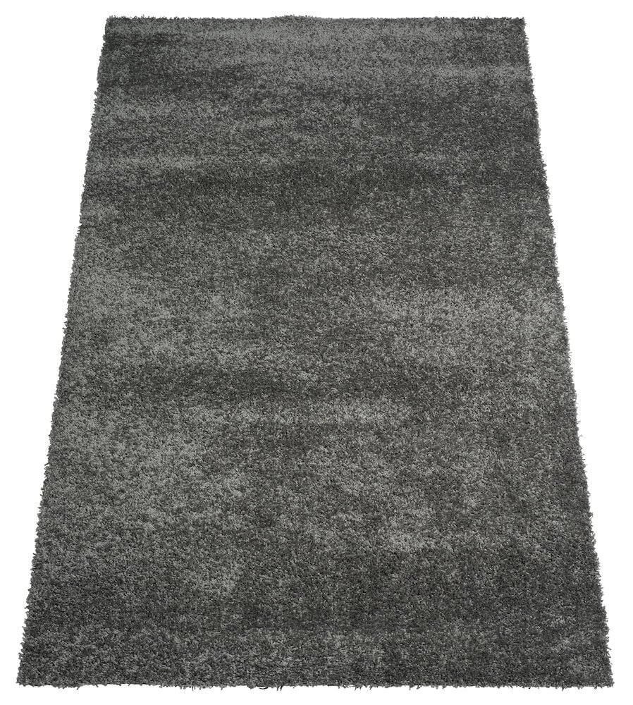 Rechteckiger dunkelgrauer Läufer mit weichem Flor.