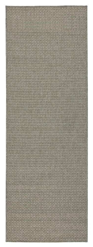Gångmatta Hilda, en rektangulär grön polypropenmatta med vävd textur, helbild.