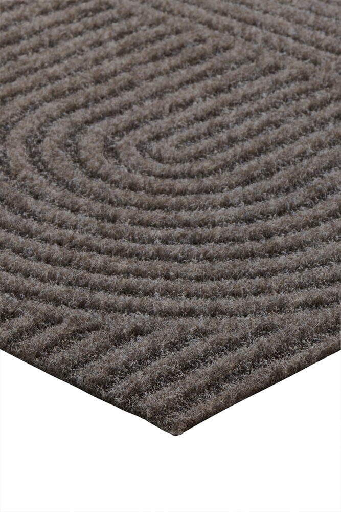Harmaa ovimatto kaarenmuotoisella kuviolla sisäkäyttöön.
