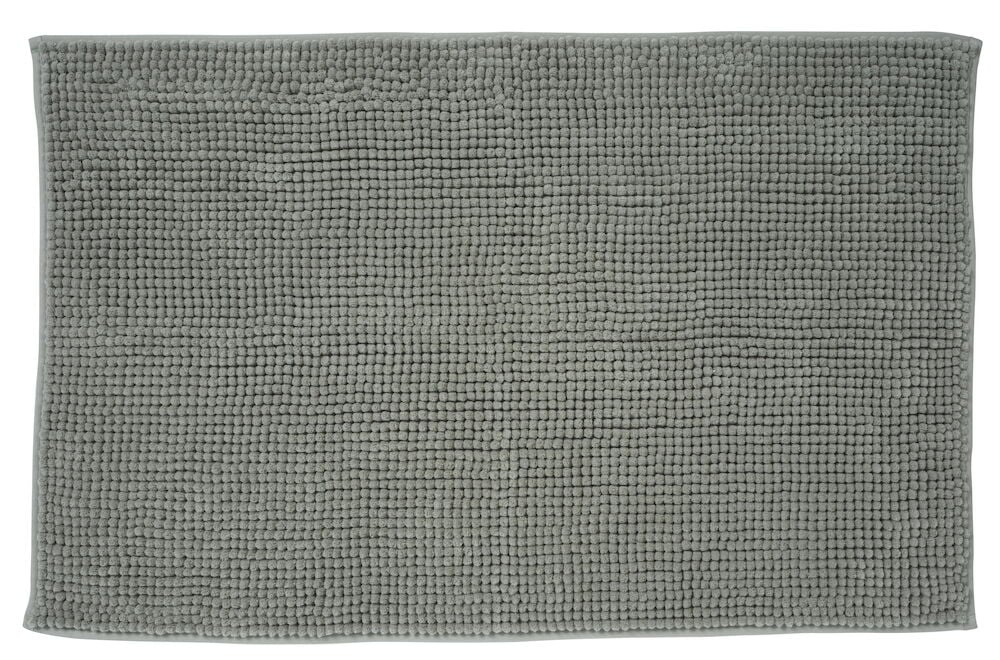 Rektangulär grön badrumsmatta med tuftad yta.