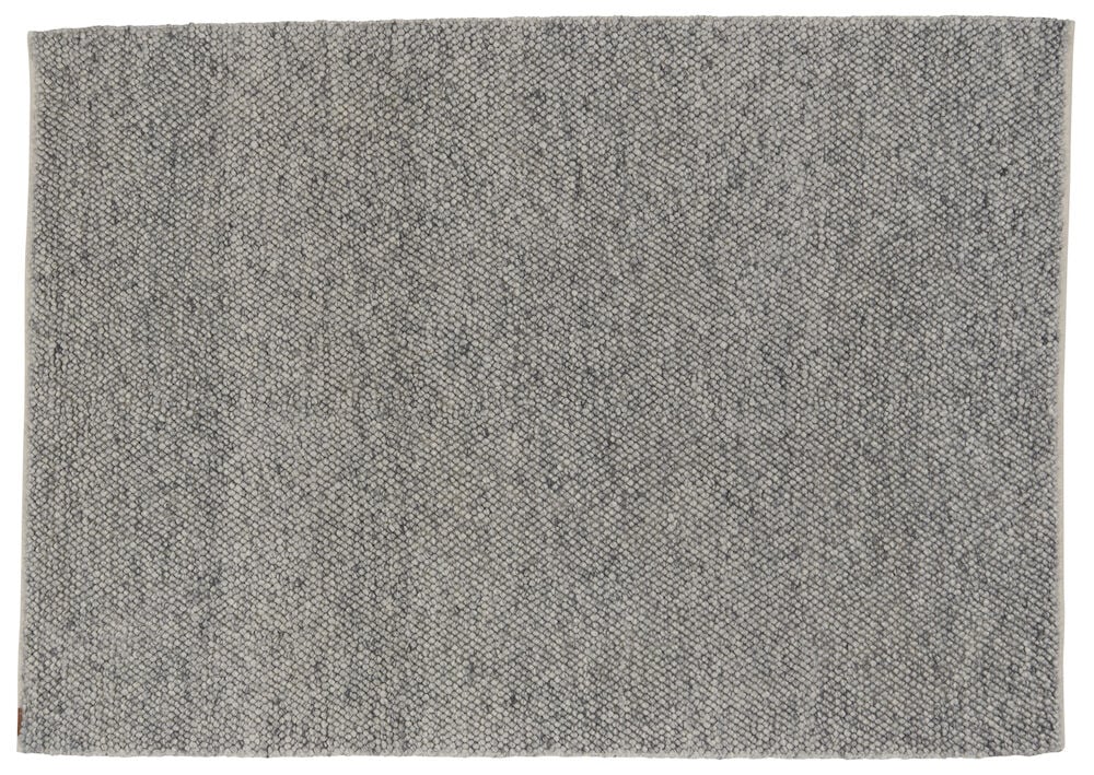 Håndvevd grå teppe i ullblanding rektangulær form.