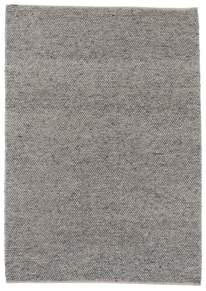 Grå 200x290 cm texturerad matta i ullblandning.