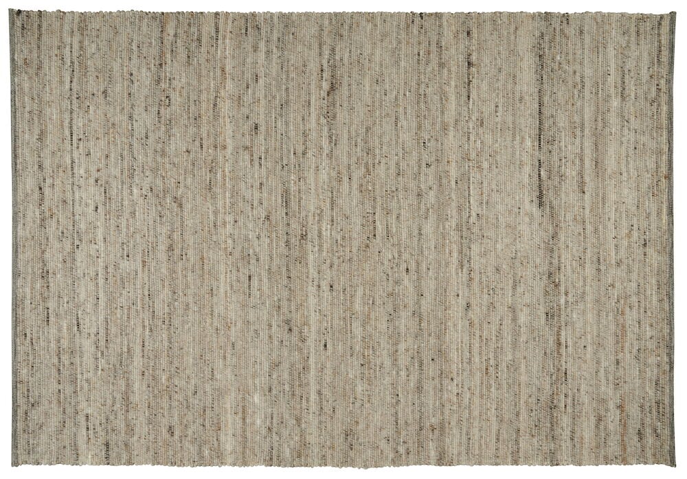 Stor handvävd brun matta med melerat garn.