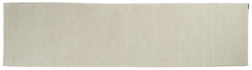 Avlang hvit håndvevd matte med diskret struktur.