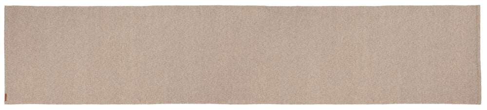 Pitkä suorakulmainen harmaa huopa ilman kuviota.