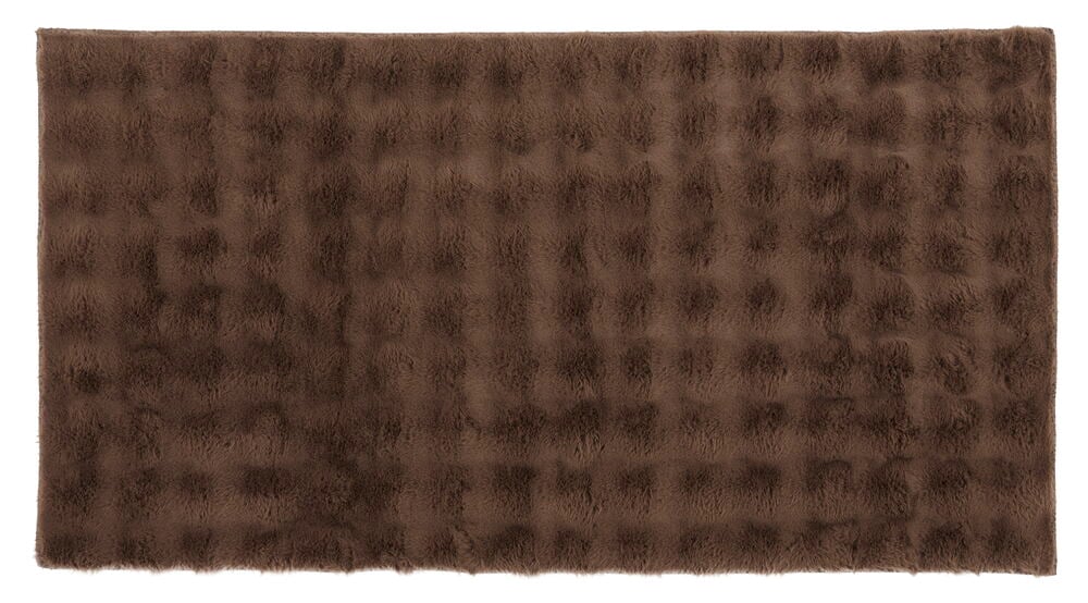 Brun Konstpäls Gångmatta Paula 80x150 cm i Polyester med strukturerad yta.
