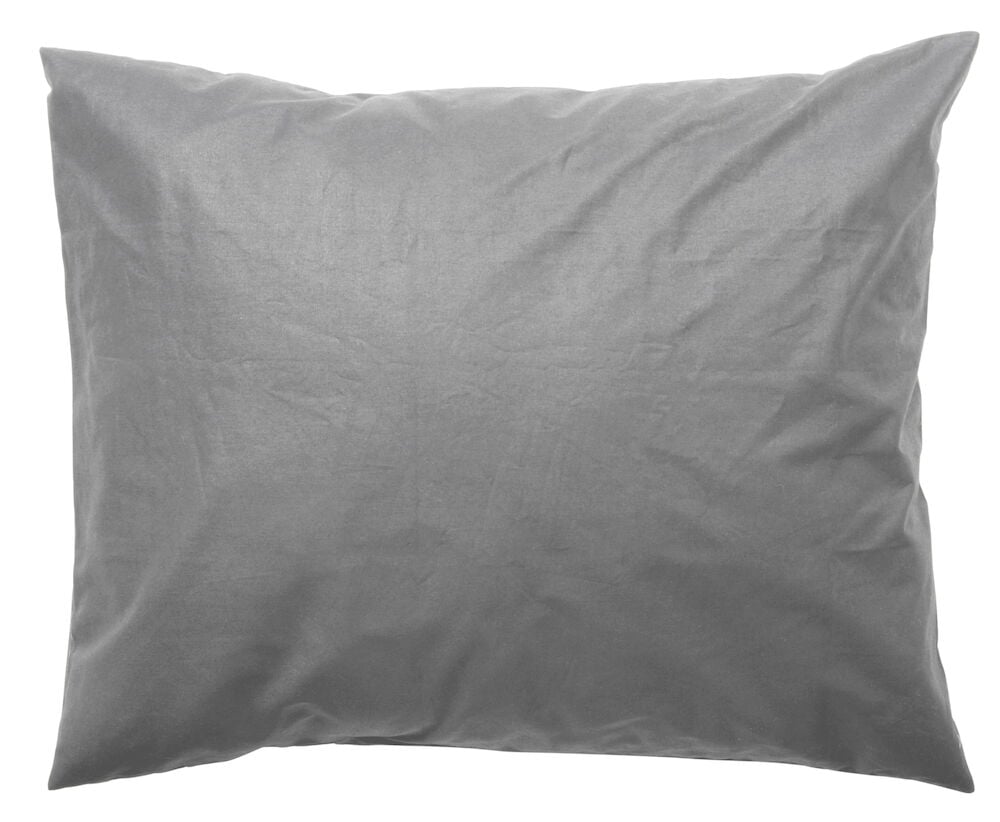 Grått örngott i bomull i storlek 50x60 cm.