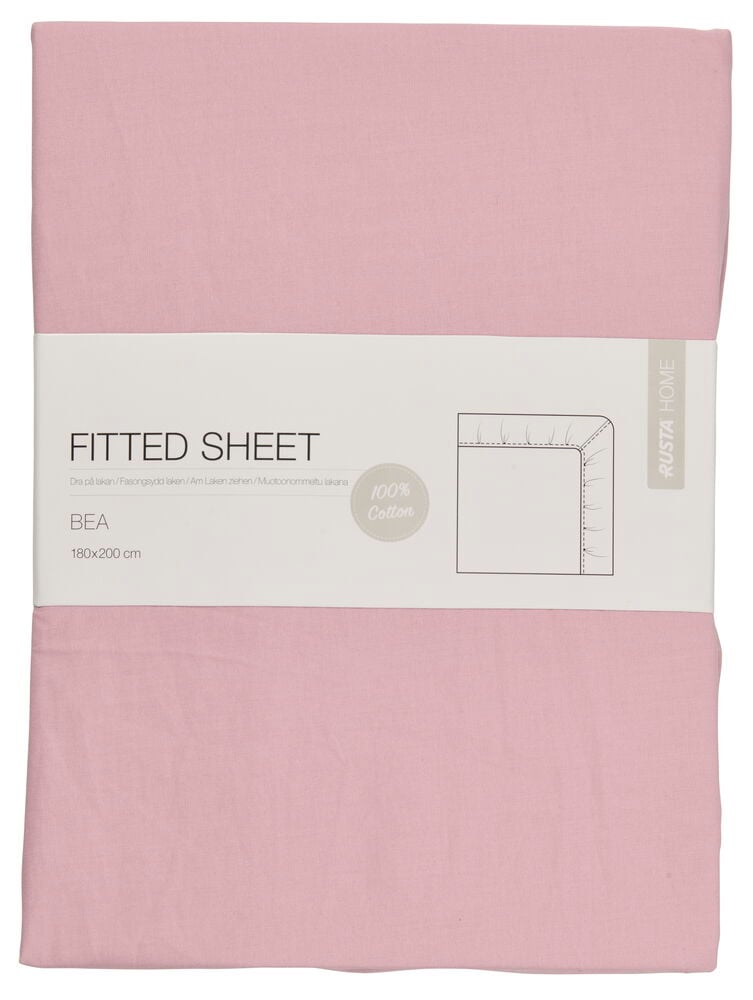 Vikt gammelrosa dra-på-lakan i bomull.