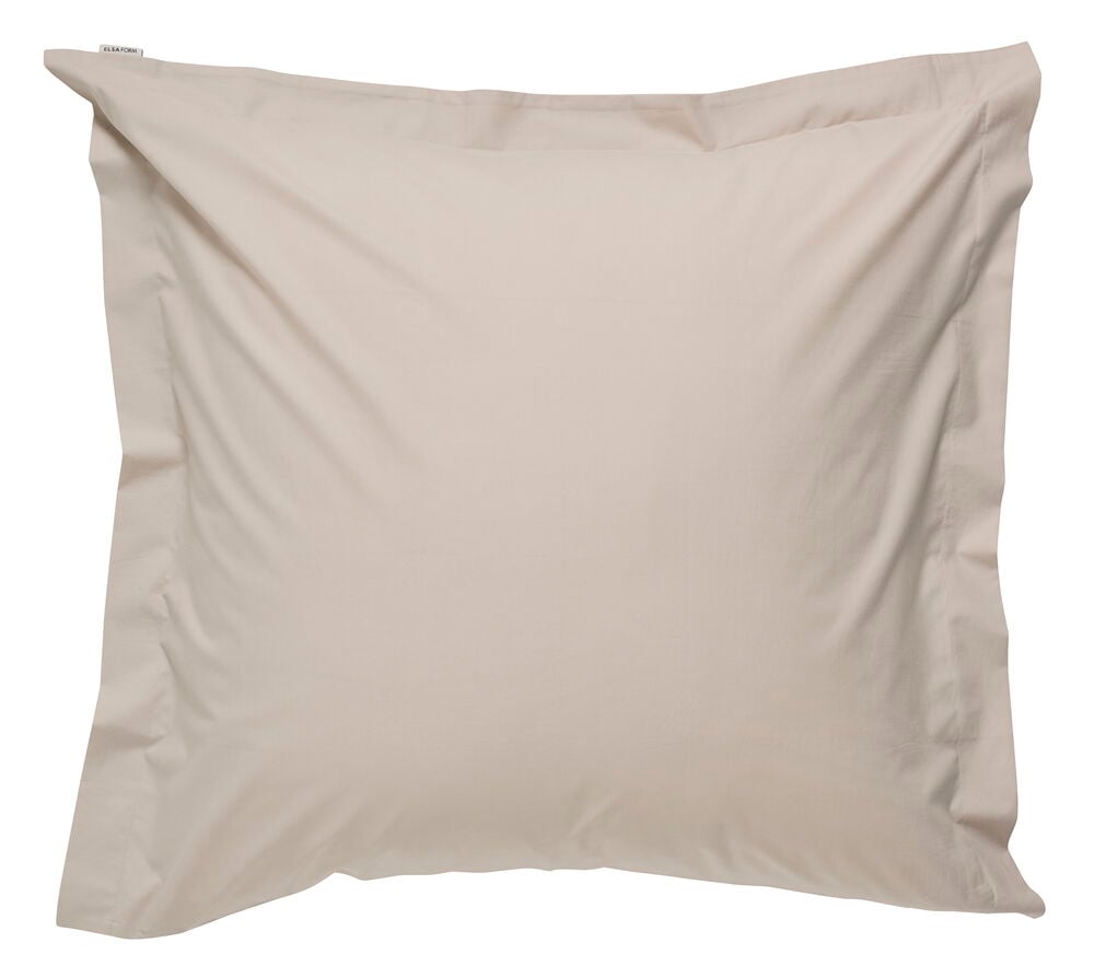 Beiger Elsaform 80x80 cm Kopfkissenbezug, flach liegend, aus schlichtem Stoff mit Rand.