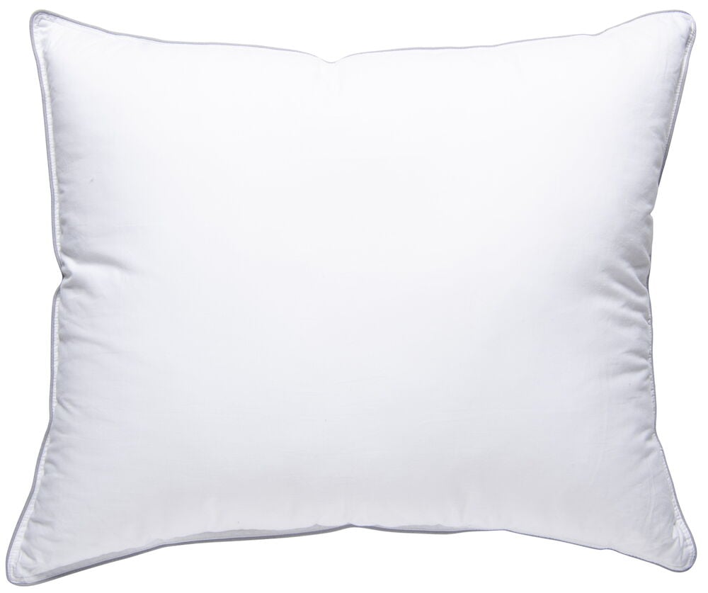 Vit rektangulär kudde med mjuk bomullsyta.