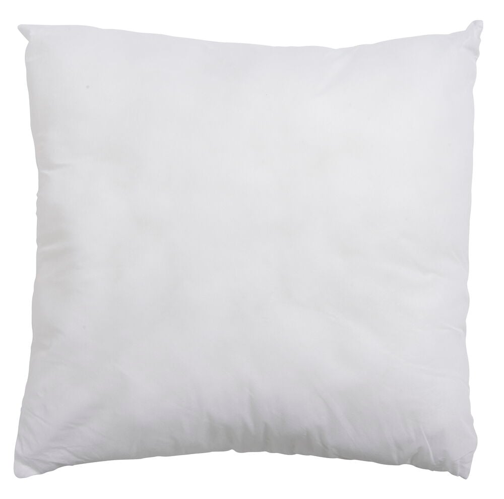 Hvit firkantet innerpute laget av resirkulert polyester.