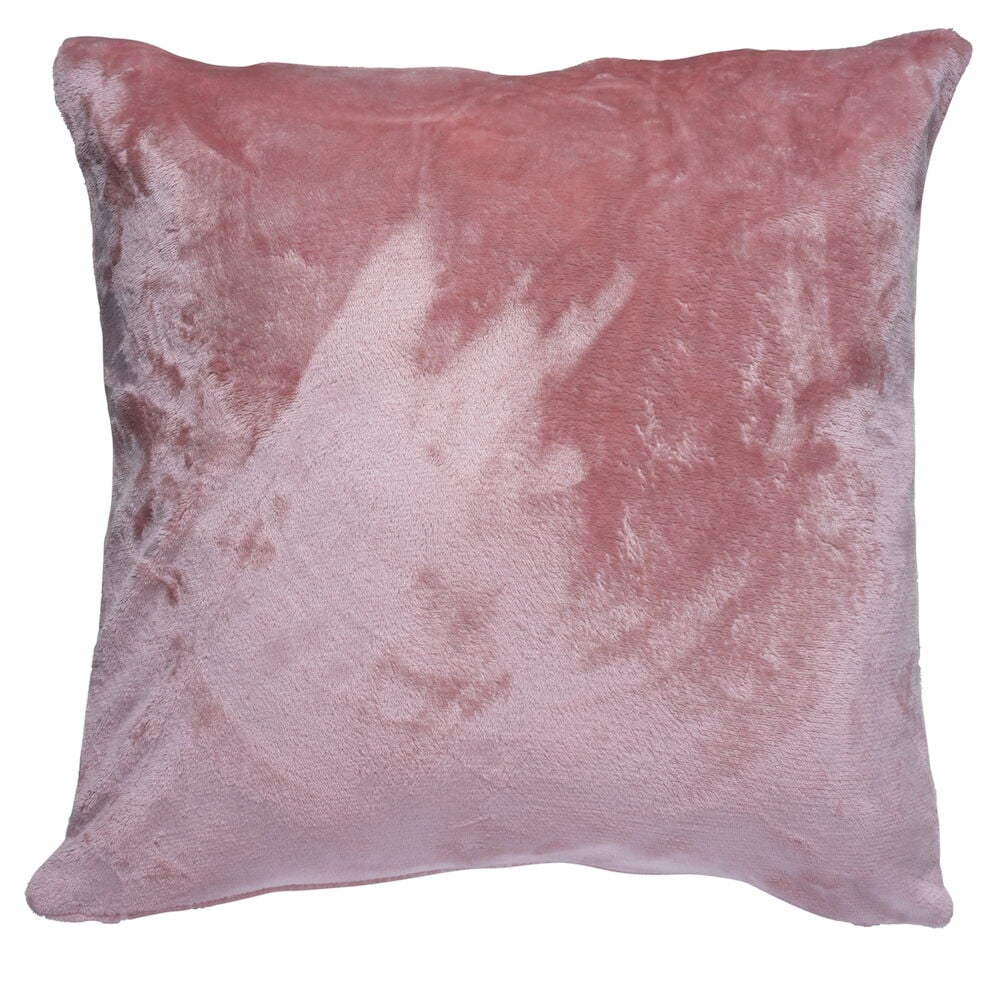 Ein weiches altrosa Kissenbezug aus Polyester.