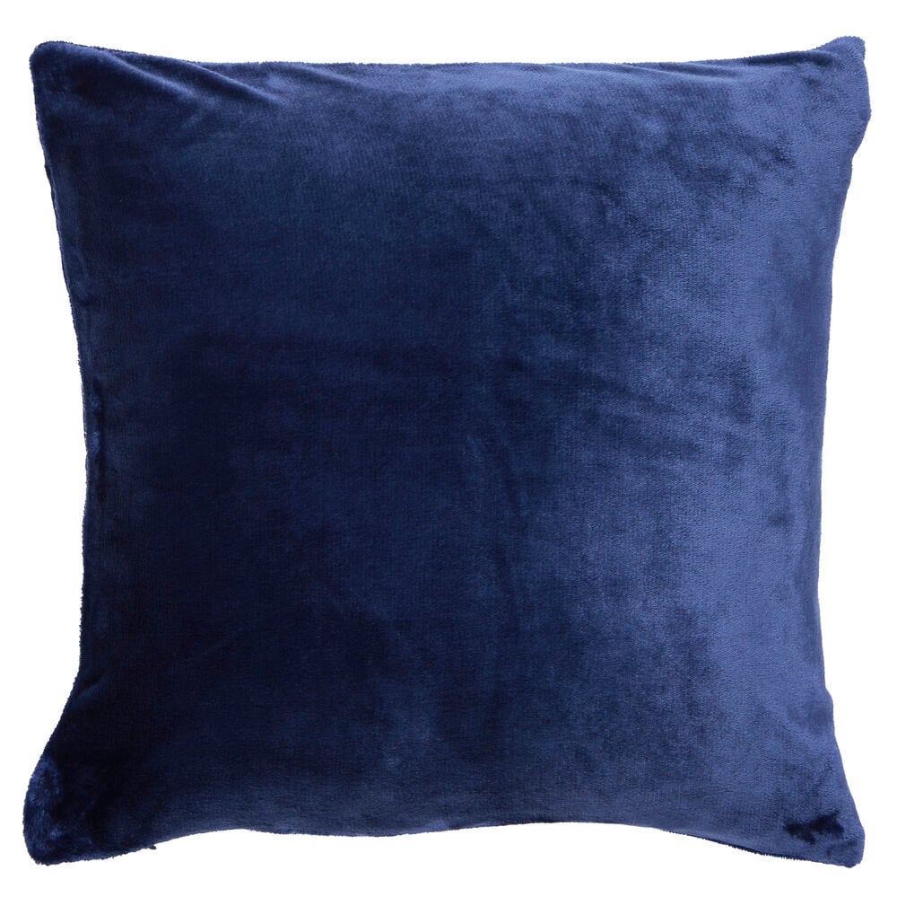 Tummansininen pehmeä tyynynpäällinen polyesterikankaasta.