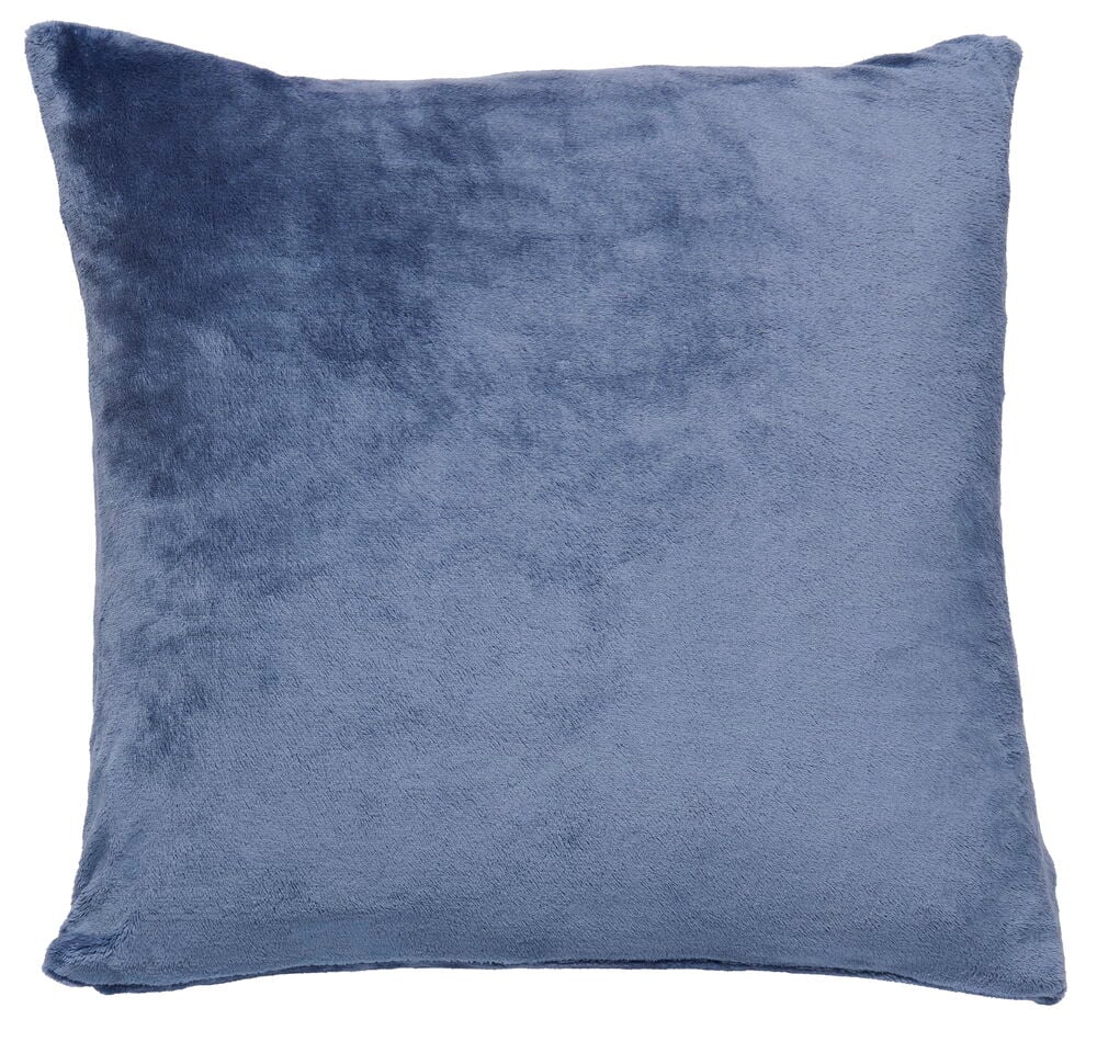 Neliönmuotoinen Fia tyynynpäällinen teräksensinistä polyesteriä, sopii 50x50 cm sisätyynylle.
