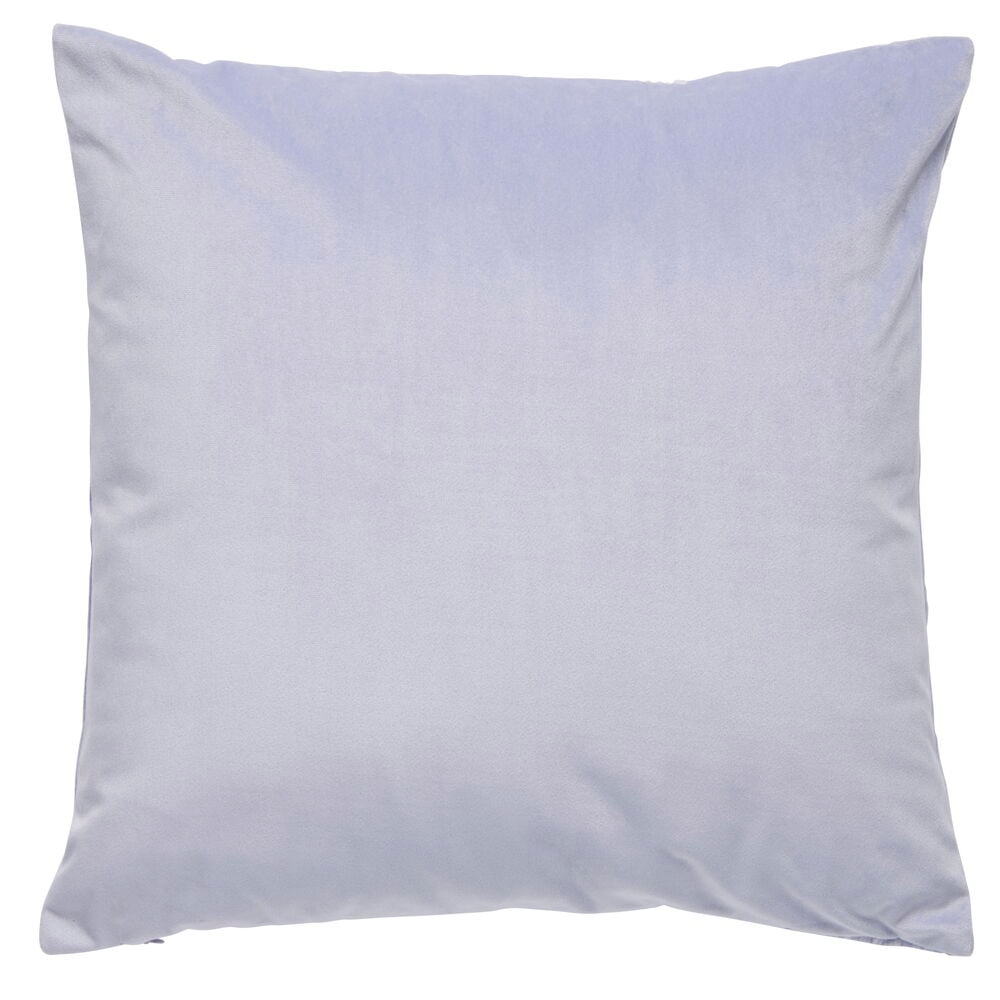 Blaues lila Kissenbezug in Polyestersamt glatte Oberfläche.