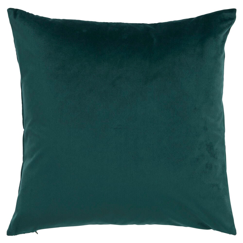 Grönt kuddfodral i sammet fyrkantig enkel design.