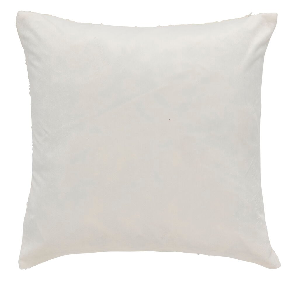 Luonnonvalkoinen polyesteri Tyynynpäällinen Bonnie, neliönmuotoinen, edestä.