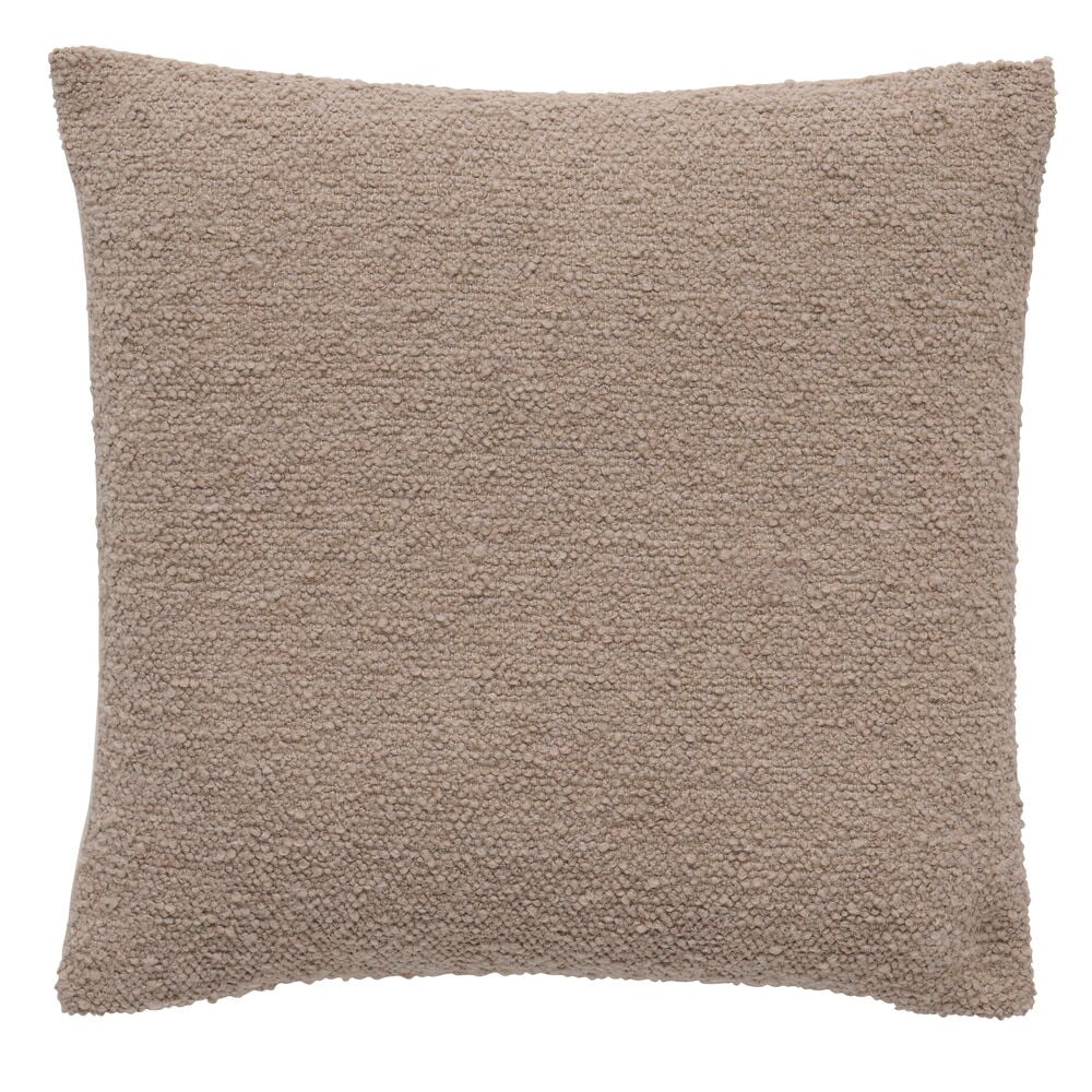 Neliönmuotoinen tyynynpäällinen Bonnie strukturoidusta ruskeanharmaasta polyesteristä, sopii 50x50 cm, edestä kuvattuna.