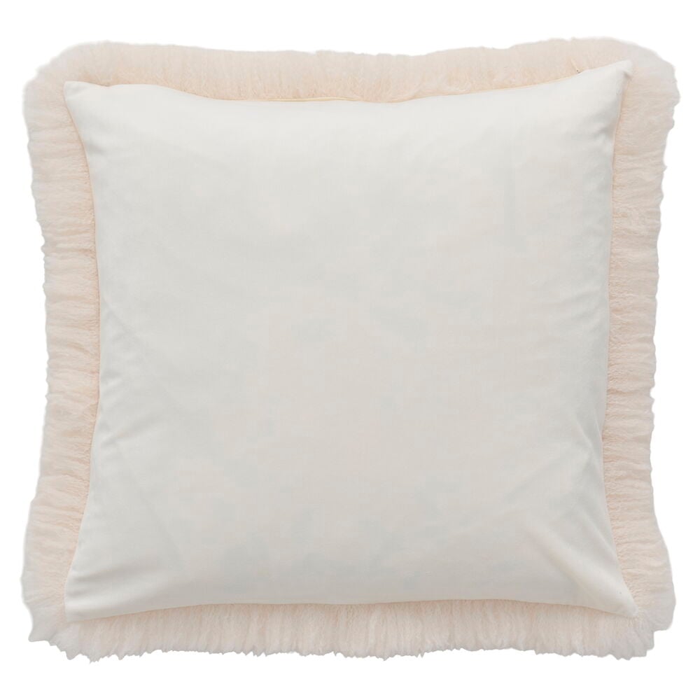 Prydnadskudde Lou 45x45 cm i off-white polyester med rynkad kant.