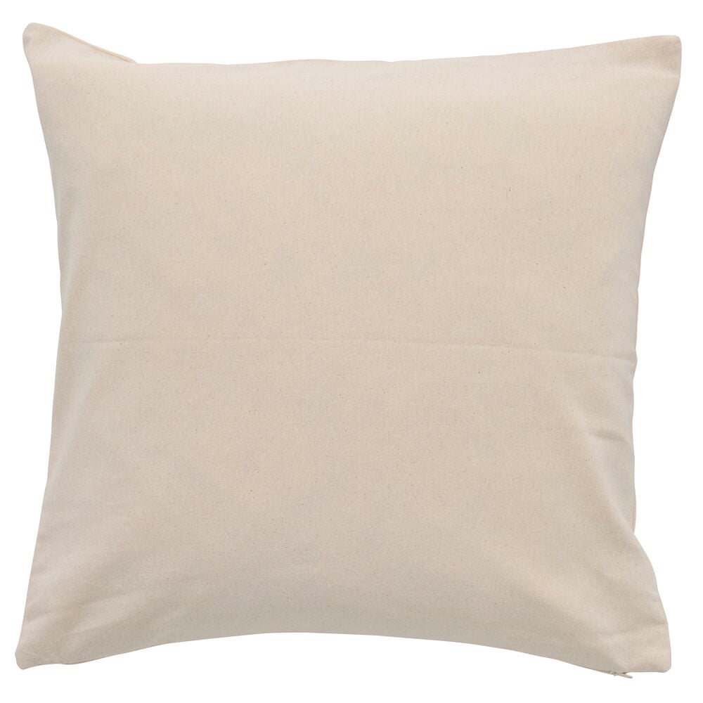 Et ensfarget lys beige putetrekk i bomull fra Elsaform, 50x50 cm, sett forfra.