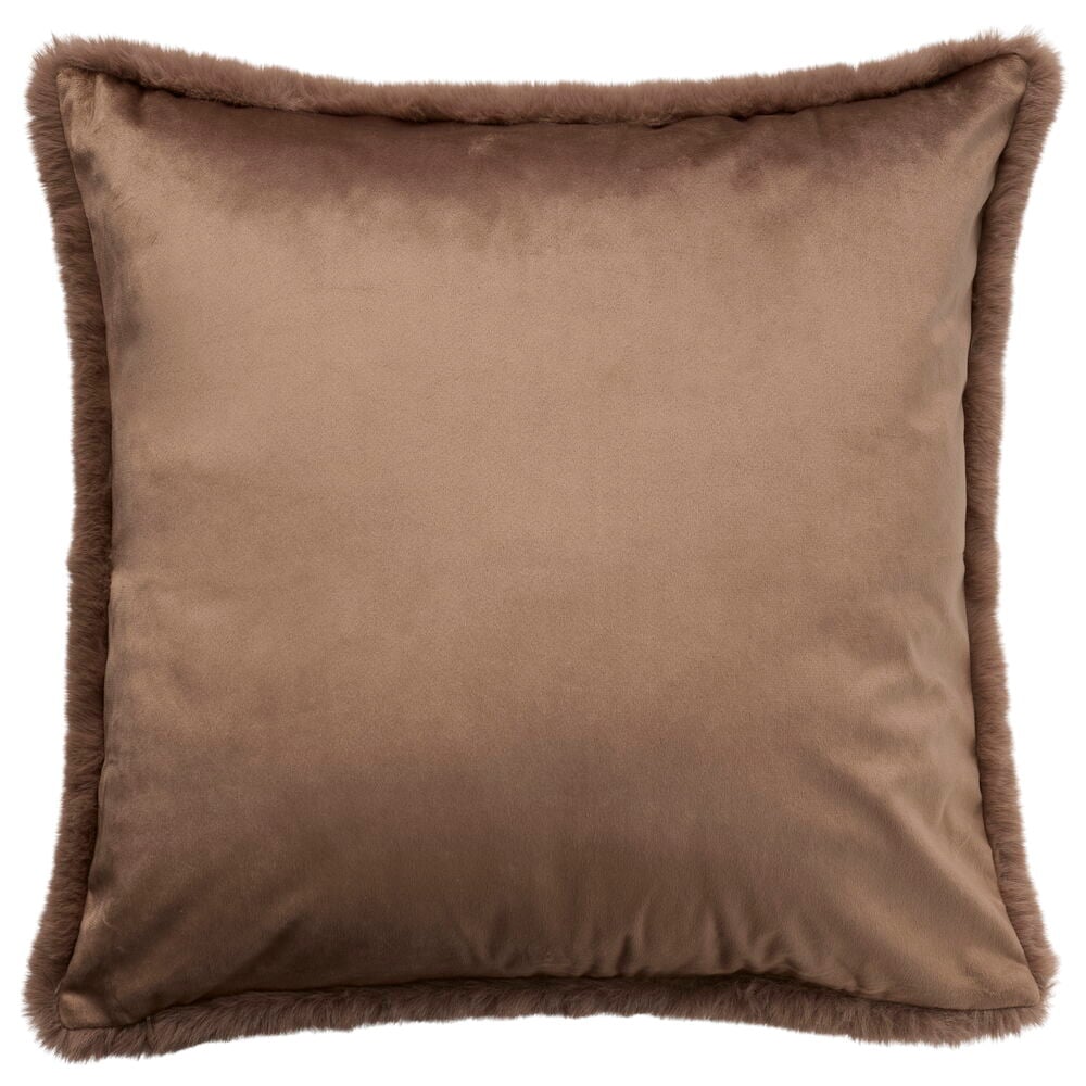 Putetrekk Moa Lys brun Polyester Passer innerpute 50x50 cm, et firkantet trekk med fuskepelsdetaljer.