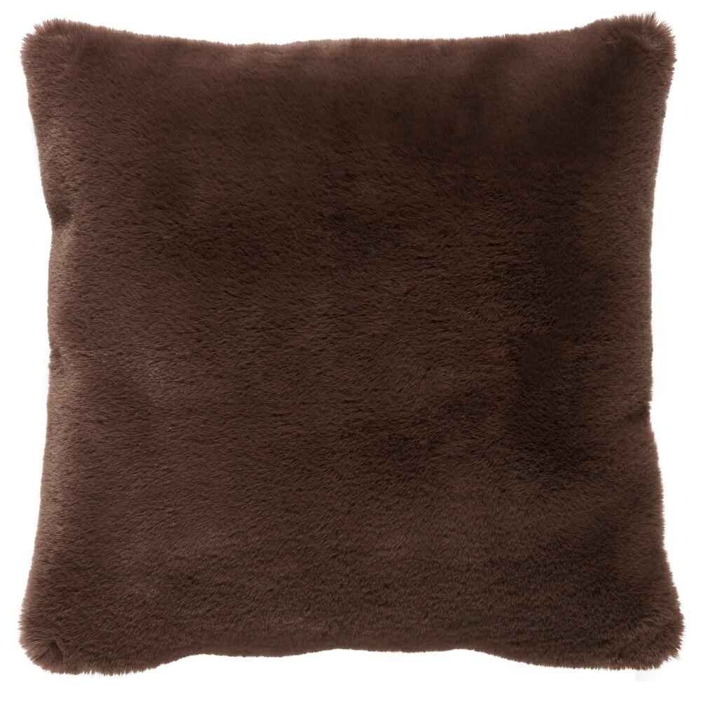 Lyst brunt putetrekk Moa i myk fuskepels av polyester, passer innerpute 50x50 cm.