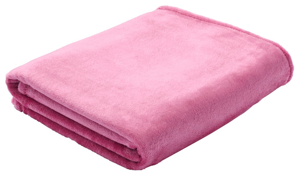 Kevyt pehmeä syklaaminvärinen viltti polyesteristä.