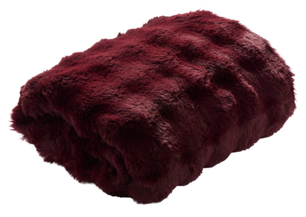 En vikt fluffig Pläd Fluff i Old burgundy Polyester.