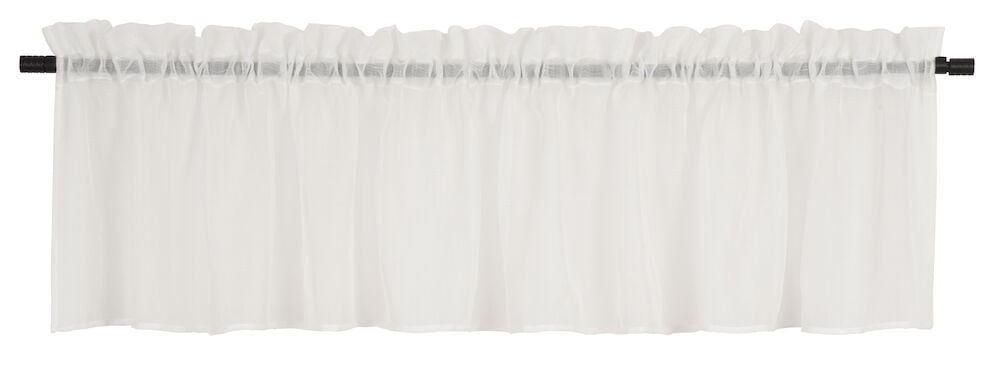 Hvit gardinkappe med linfølelse og doble kanaler.