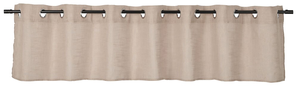 Naturlig lett gardinkappe i polyester på gardinstang.